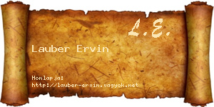 Lauber Ervin névjegykártya